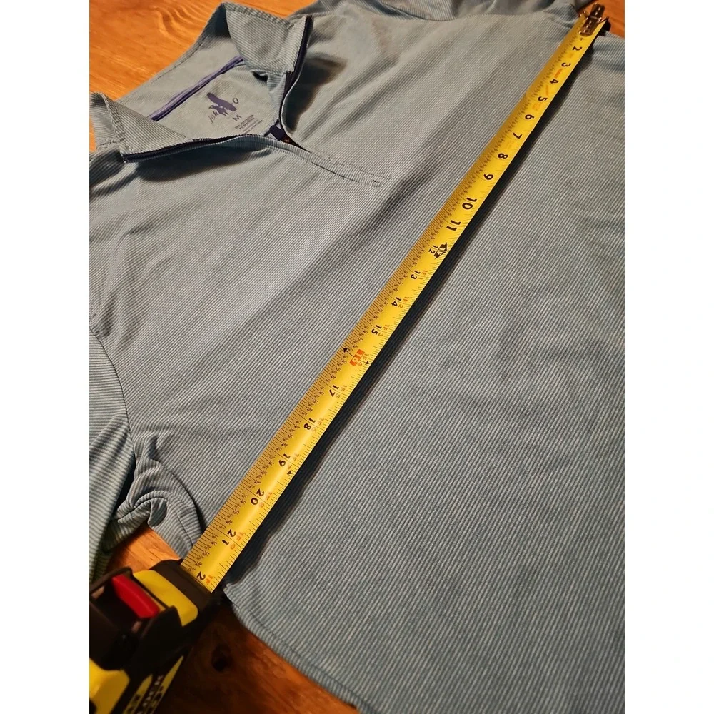 Johnnie-O Vaughn Quarter Zip Pullover Mens Large Baja Blue Striped